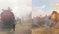 Konya Akşehir'de kamış deposunda yangın