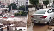 Mersin'de kuvvetli sağanak yağış sonrası 20'ye yakın araç sular altında kaldı