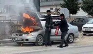 Besni'de Seyir Halindeki Otomobil Alevlere Teslim Oldu