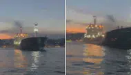 Tanker kıyıya sürüklendi, İstanbul Boğazı'nda gemi trafiği askıya alındı