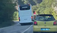 Karabük'te Yolcu Otobüsünün Hatalı Sollama Anları Kaydedildi