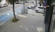 Bisiklet yolunda dehşet anları: Otomobil ezdi