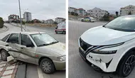 Karaman'da kavşakta cip ile otomobil çarpıştı, 2 kişi yaralandı