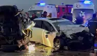 Aksaray'da iki otomobil kafa kafaya çarpıştı: 2 ağır yaralı