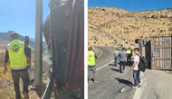 Ponza madeni yüklü tır virajda devrildi, 1 kişi ağır yaralandı
