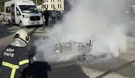 Siirt'te Hafif Ticari Araçla Çarpışan Motosiklet Yandı