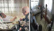 68 yıllık eşine sarılmak için ayağa kalktı: Duygulandıran anlar