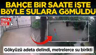 Beykoz'da Şiddetli Sağanak Hayatı Felç Etti: Bahçe Saniyeler İçinde Göle Döndü