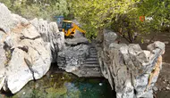Antalya Kırkgöz su kaynağında metruk yapı yıkıldı, fotokapanla takip başladı