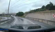 Göktürk'te Islak Yolda Takla Atan Otomobilin Kaza Anı Kamerada