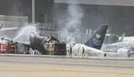 Riyad Havalimanı'na saldırı : Saudia Airlines'a ait uçak yandı