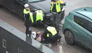 Samsun'da trafik polisinden yürek ısıtan insanlık dersi