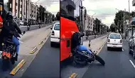 Meksika'da Toplu Taşıma Şeridine Giren Motosikletli Felaketten Döndü