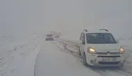 Erzurum Palandöken'de Yaz Lastikli Sürücülerin Kış Çilesi