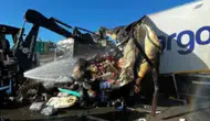 Bolu'da kargo yüklü tır alev alev yandı