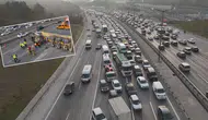 İstanbul TEM Otoyolu'nda Kilometrelerce Kuyruk Oluştu