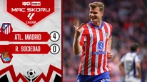 Atletico Madrid, Real Sociedad'ı 4-0 mağlup etti!