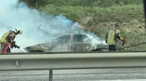 Bartın'da seyir halindeki araçta yangın çıktı