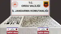 Ordu'da tarihi eser operasyonu : Bin 95 sikke ve 121 obje ele geçirildi