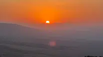 Tekelti Dağı'nın gün batımı manzarası göz kamaştırdı