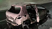 Ayvacık'ta Troya tünelinde otomobil alev alev yandı
