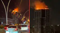 Ankara'da iş merkezinin çatısı alevlere teslim oldu