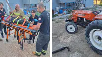 Altınözü'nde korkutan kaza : Traktör devrildi, 3 kişi altında kaldı