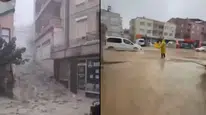 Sinop'ta sağanak etkili oldu : Yollarda çökmeler ve kaya parçaları görüldü