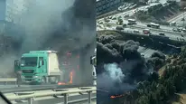 Esenyurt TEM Otoyolunda tırda yangın