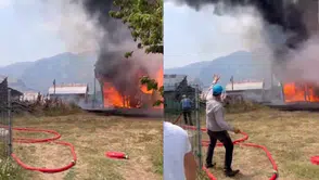 Erzurum'da feci yangın! Ormanlık alandaki ev alevler içinde kaldı
