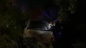 Bursa'da otomobil zeytinliğe uçtu : Kazada 2'si çocuk 4 yaralı