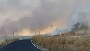 Ankara Polatlı'da yangın çıkaran şüpheli suçüstü yakalandı : 250 dönüm alan yandı