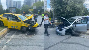 Bakırköy'de trafik kazası : Taksi ile otomobil çarpıştı bir yaralı