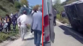 Yalova'da yolcu otobüsü devrildi