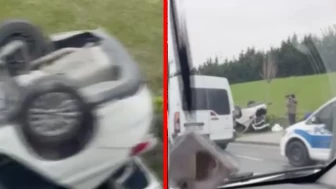 Sefaköy E5'te otomobil takla attı!