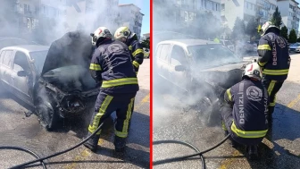 Denizli'de seyir halindeki otomobil küle döndü!