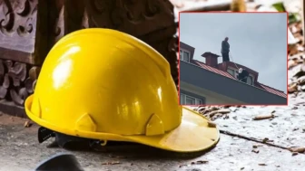 Şaşırtan güvenlik önlemi: Çatı tadilatı yapan işçi beline ip bağladı!
