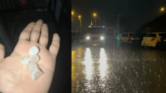 Hatay'da dolu yağışı: Yollar göle döndü! O anlar kamerada