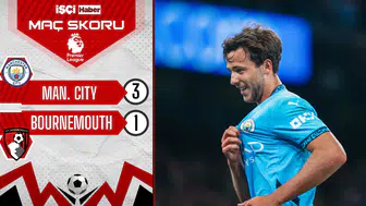 Manchester City, Bournemouth karşısında 3 puanı 3 golle aldı
