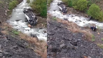 İşçileri taşıyan minibüs derede devrildi! 2 ölü