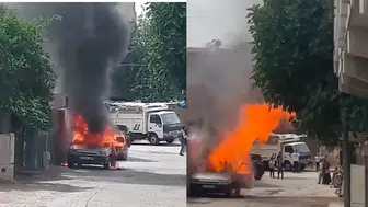Şanlıurfa'da yanan otomobil küle döndü!