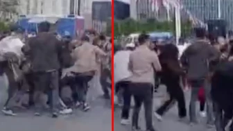 Taksim'de iki grup arasında kavga