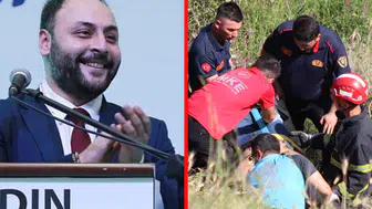 AK Parti eski İl Gençlik Kolları Başkanı Ali Demir'in motosikleti uçurumdan uçtu!
