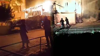 Karabük'te korkutan yangın: Evin önündeki garaj alevlere teslim oldu