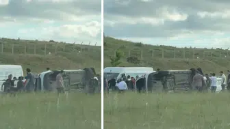 İstanbul Ömerli yolunda feci kaza: Araç devrildi, 4 yaralı