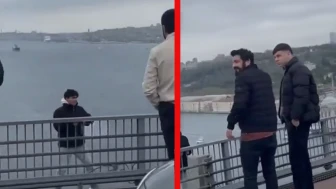 Köprüden atlamaya çalışan adamı röportaj adam kurtardı
