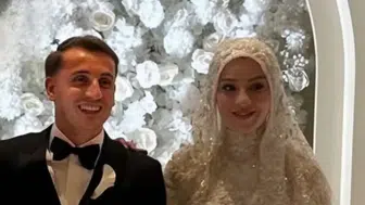 Milli futbolcu Kerem Aktürkoğlu Ceren Azak ile dünya evine girdi