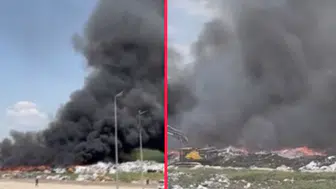 Tekirdağ geri dönüşüm fabrikasında feci yangın: İtfaiye eri dumandan etkilendi