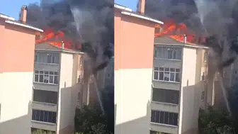 Silivri'de bir binada yangın çıktı