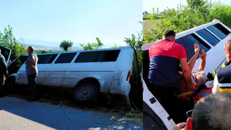 Denizli'de işçi servisi devrildi: Çok sayıda yaralı var!
